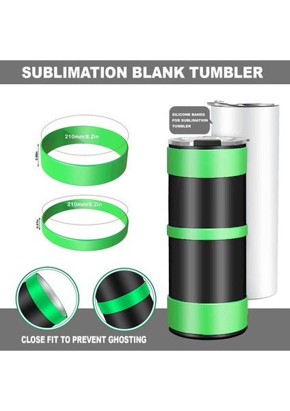 Süblimasyon Bardak Için 10 Adet Silikon Bant: Süblimasyon Boş Ürünler - Süblimasyon Tumbler Aksesuarı (Yurt Dışından)