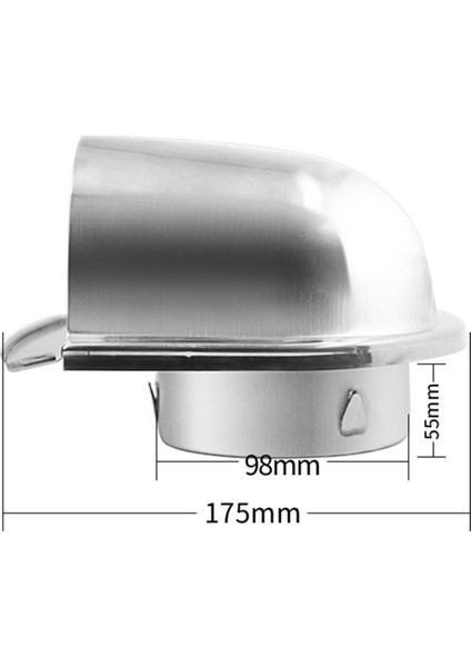 Adet 4 Inç 100MM Su Geçirmez Paslanmaz Çelik Havalandırma Havalandırma Davlumbaz Korozyon Önleyici Egzoz Çıkarıcı Duvar Hava Çıkış Kapağı, D (Yurt Dışından) modelleri