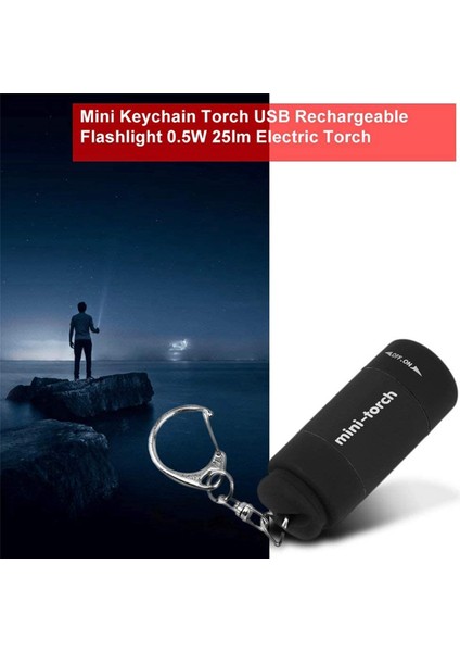 2x Anahtarlık LED Şarj Edilebilir USB Mini El Feneri Ev Için Taşınabilir Anahtarlık Dıy Aracı (Yurt Dışından)