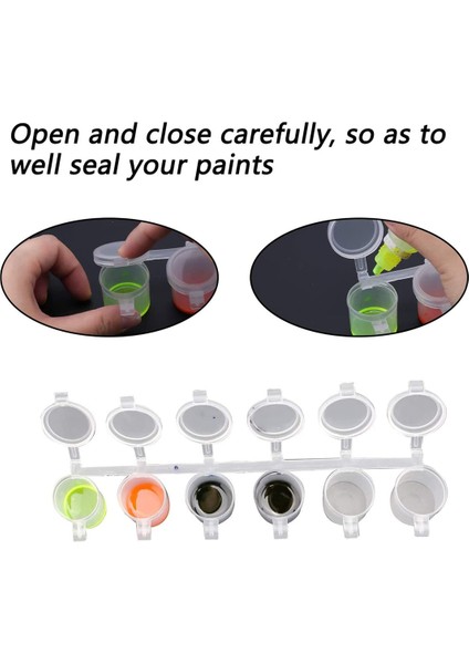 5 Şerit 30 Kap Boş Boya Şeritleri Boya Kabı Kapları, 10ML/ 0.35OZ Mini Boya Kabı Şeritleri Şeffaf Plastik Saklama Kapları (Yurt Dışından) fiyatları