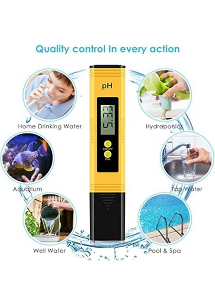 Su Için Ph Ölçer, Ph Test Cihazı 0.01 Ph Doğruluk Su Kalitesi Test Cihazı, Ev Içme Için 0-14 Ph Ölçüm Aralığı (Yurt Dışından)