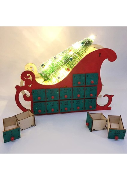 Noel Geri Sayım Takvimi Süsler 24 Çekmeceli Ahşap Takvim Çocuk Noel Hediyeleri ve (Yurt Dışından)
