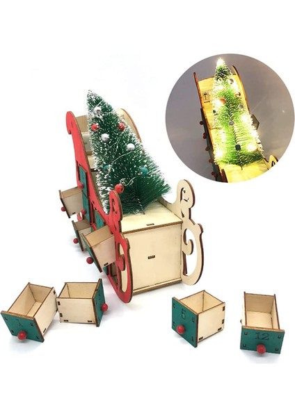 Noel Geri Sayım Takvimi Süsler 24 Çekmeceli Ahşap Takvim Çocuk Noel Hediyeleri ve (Yurt Dışından)