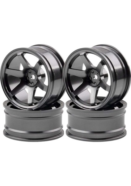 4p Alüminyum Alaşım6 Ispitli Jant, Rc 1/10 On-Road 1052 Drift Sakura TE37+, Gri (Yurt Dışından)