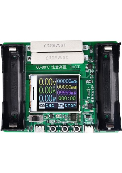 5 V 18650 LCD Ekran Lityum Pil Kapasitesi Test Cihazı Dedektör Modülü Şarj Deşarj Fonksiyonu ile Tip-C Bağlantı Noktası 1 Adet (Yurt Dışından)