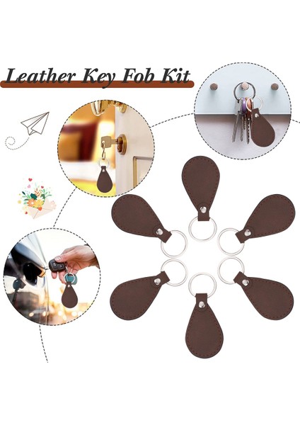 Deri Anahtarlık Kiti Dıy Craft Için Pu Deri Anahtarlık Boşlukları Lazer Gravür Anahtarlık Yapımı Deri Çalışma Kahverengi (Yurt Dışından) modelleri
