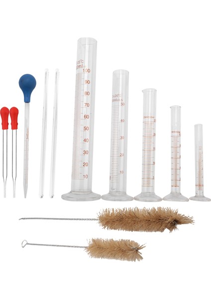 Dereceli Silindir Seti, Pipetli/karıştırma Çubuklu/temiz Fırçalı Borosilikat Cam Ölçüm Silindirleri (Yurt Dışından)