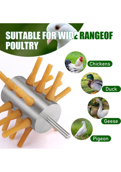 Tavuk Plucker Matkap Aparatı Paslanmaz Çelik Tavuk Plucker 18 Parmaklı Tavuk Tüyü Temizleme Plucker Makinesi (Yurt Dışından) fırsatları