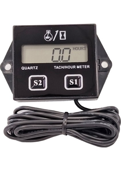 Dijital Ekran Takometre Zamanlayıcı Motor Tach Saat Ölçer Ölçer Endüktif Araba Zamanlı Motor LCD Ekran Araba Motorlu Tekne Için (Yurt Dışından)