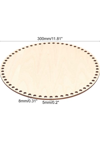 3 Adet 30CM Doğal Ahşap Sepet Alt Delikli, Daire Boş Ahşap Taban Dıy Örgü Tığ Işi Çanta Alt Şekillendirici Zanaat (Yurt Dışından)