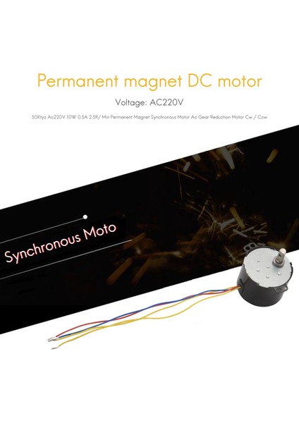50KTYZ AC220V 10W 0.5A 2.5r/ Min Kalıcı Mıknatıslı Senkron Motor Ac Dişli Azaltma Motoru Cw / Ccw (Yurt Dışından)