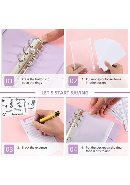 Bütçeleme Için Nakit Zarflar,a6 Bütçe Dosyalayıcı,cilt Cepleri,gider Bütçe Sayfaları,para Klasörü Cüzdan Düzenleyici(Mor) (Yurt Dışından) fırsatları