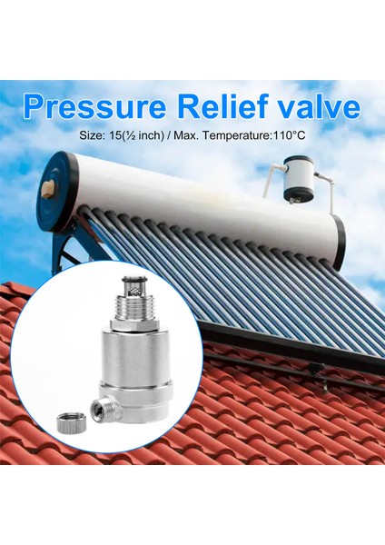 1/2 Inç Paslanmaz Çelik 304 Otomatik Vana Güneş Enerjili Su Isıtıcı Basınç Tahliye Vanası 10BAR (Yurt Dışından) indirimleri