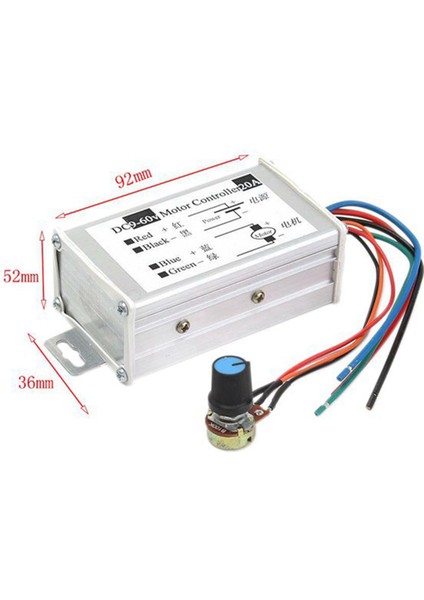 10X Motor Hız Kontrol Cihazı DC9V 12V 24V 48V 60V 20A Pwm Motor Hız Kontrol Regülatörü Sürücüsü 0-1200W (Yurt Dışından)