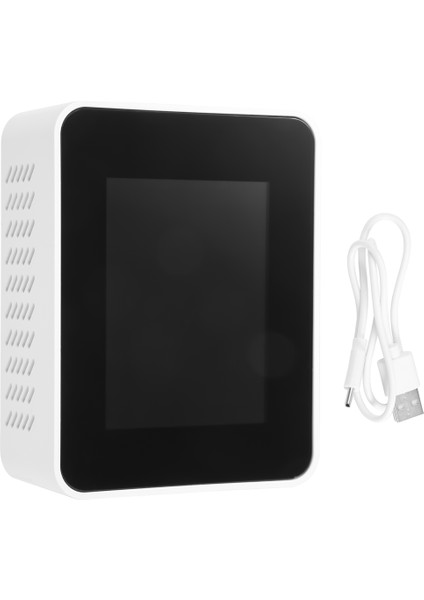 6'sı 1 Arada Pm2.5 PM10 Hcho Tvoc Co Co2 Hava Kalitesi Dedektörü Co Co2 Formaldehit Monitör Ev Ofis Hava Kalitesi Test Cihazı, Beyaz (Yurt Dışından)