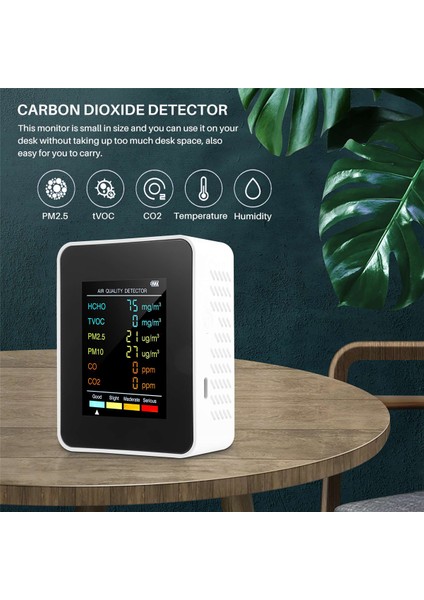 6'sı 1 Arada Pm2.5 PM10 Hcho Tvoc Co Co2 Hava Kalitesi Dedektörü Co Co2 Formaldehit Monitör Ev Ofis Hava Kalitesi Test Cihazı, Beyaz (Yurt Dışından) fırsatları