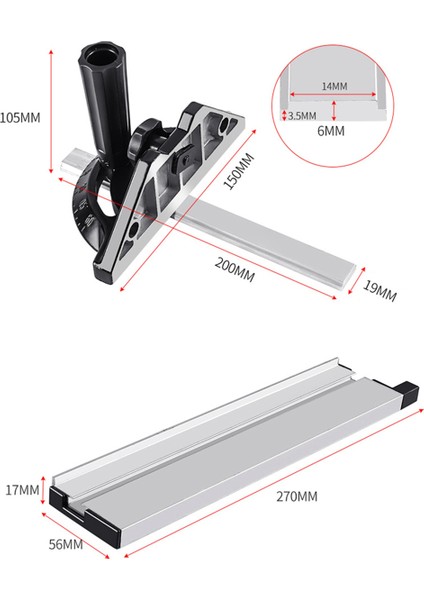 3x Gönye Ölçer Marangozluk Itme Çubuğu Açı Cetvel Masa Testere Cetvel Ağaç Işleme Aleti Ayarlanabilir Çevirme Durdurma (Yurt Dışından) modelleri