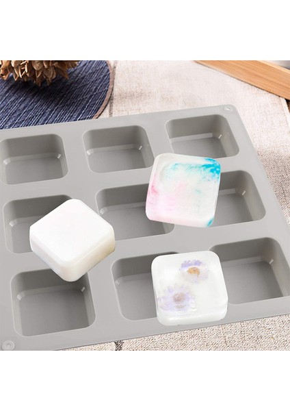 2 Paket Silikon Sabun 9 Kaviteler Kare Sabun Kalıp Dıy El Yapımı Silikon Kalıp Sabun Yapımı Için (Yurt Dışından) fırsatları
