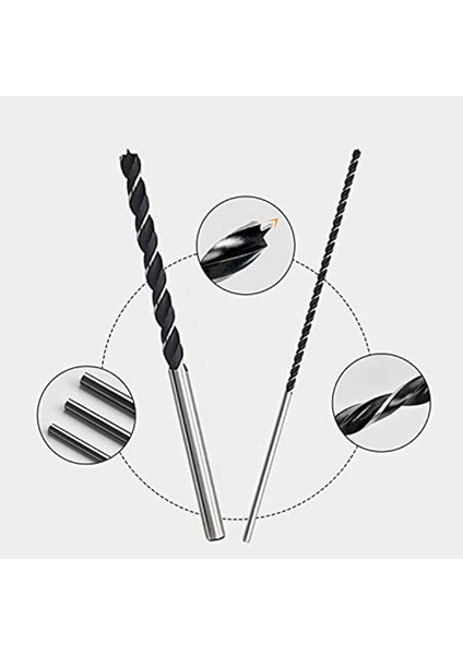 7 Adet Ekstra Uzun Ahşap Matkap Ucu Seti 12 Inç 300MM Matkap Uçları Dıy Ağaç Işleme Aleti Spiral Matkap Ekstra Uzun Matkap (Yurt Dışından)