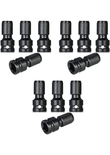 12 Adet Darbe Adaptörü 1/2 Kare Sürücü 1/4 Hex Soket Adaptörü Hızlı Bırakma Chuck Dönüştürücü Cırcır Anahtarı (Yurt Dışından)