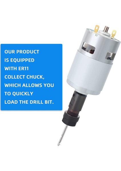 ER11 Pensli ve Bağlantı Hatlı 775 Iş Mili Motoru, 24V 20000 R/min, Cnc 3018 Serisi Oyma Makinesine Uygun (Yurt Dışından)