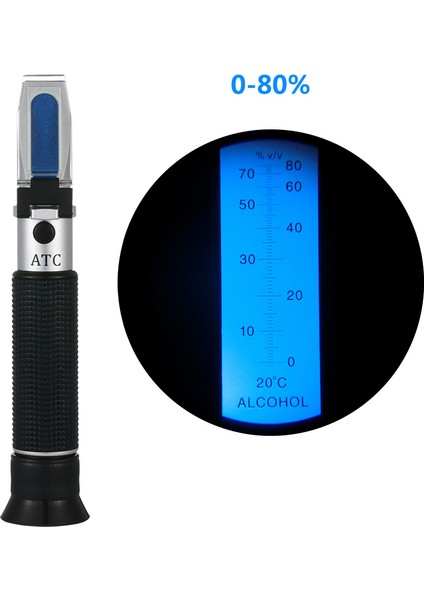 Alkol Refraktometre 0-80% Spirits Tester Için Alkol Ölçer El Alkolometre Bira Likör Konsantrasyon Test Cihazı (Yurt Dışından)