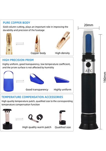 Alkol Refraktometre 0-80% Spirits Tester Için Alkol Ölçer El Alkolometre Bira Likör Konsantrasyon Test Cihazı (Yurt Dışından) fırsatları