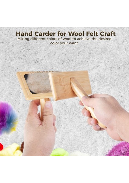 2 Pcs Yün Tarak Makinaları, Yün Için 6.1 Inç x 4.8 Inç El Tarak Makinaları, Zanaat Yün Keçe Karıştırma Aleti, Pet Slicker Fırça (Yurt Dışından) modelleri