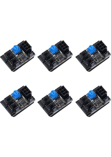 6x 3-Pin 4-Pin Fan Adaptörü Pwm Pc Kasa Soğutma Fanı Hub 8 Yollu Splitter 12 V Hız Kontrol Cihazı 6-Pin Güç Bağlantı Noktası ile (Yurt Dışından)