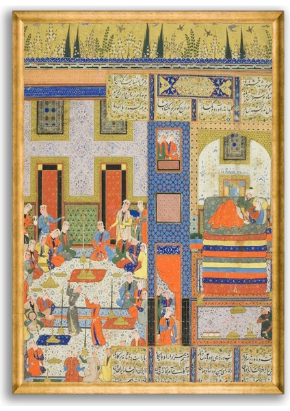 Osmanlıda Izdivaç Minyatür 50 x 70 Çerçeveli 2 Li Pano Set