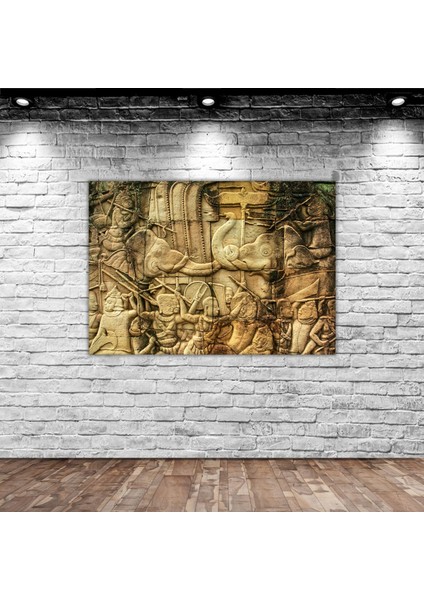 Home Alçak Kabartma Tasarımlı Kanvas Tablo 70X100CM-1