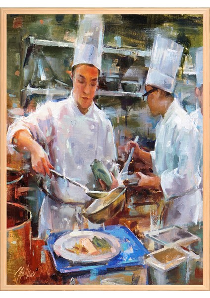 Mutfak Sanatları 50 x 70 Çerçeveli Üçlü Pano Set