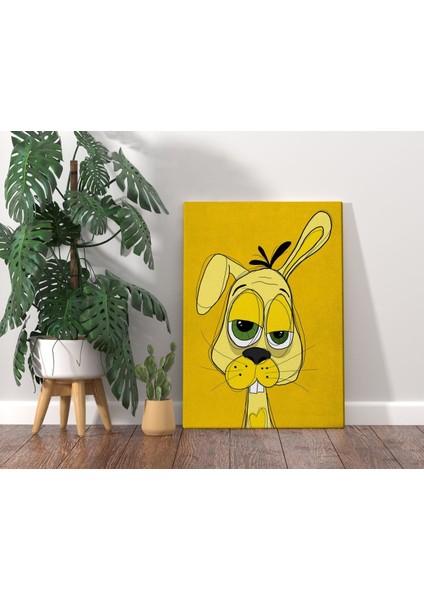 Home Drunken Rabbit Yellow Tasarımlı Kanvas Tablo 70X100CM-1