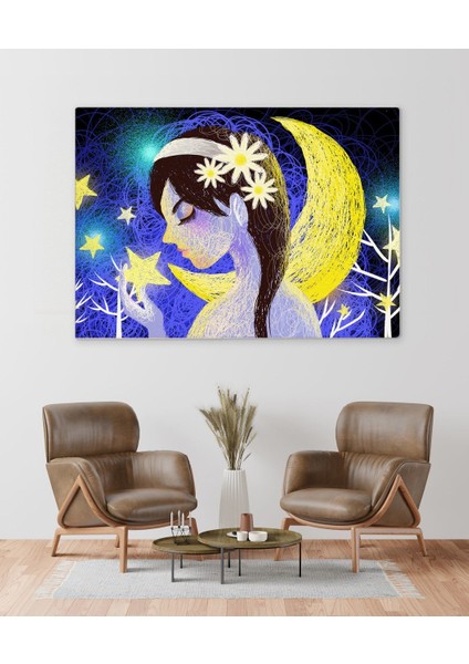 Home Ay Perisi Tasarımlı Kanvas Tablo 70X100CM