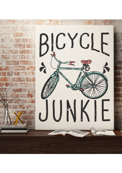 Gift Bicycle Junkie Tasarımlı Kanvas Tablo 70X100CM-1