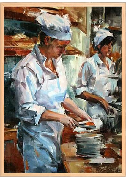 Şefler 50 x 70 Çerçeveli Üçlü Pano Set