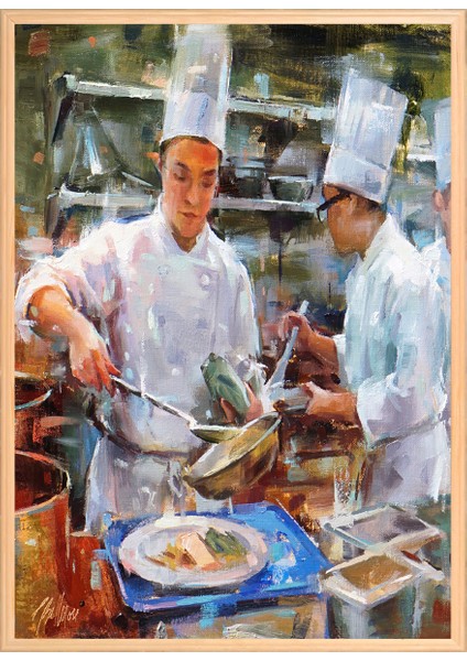 Şefler 50 x 70 Çerçeveli Üçlü Pano Set