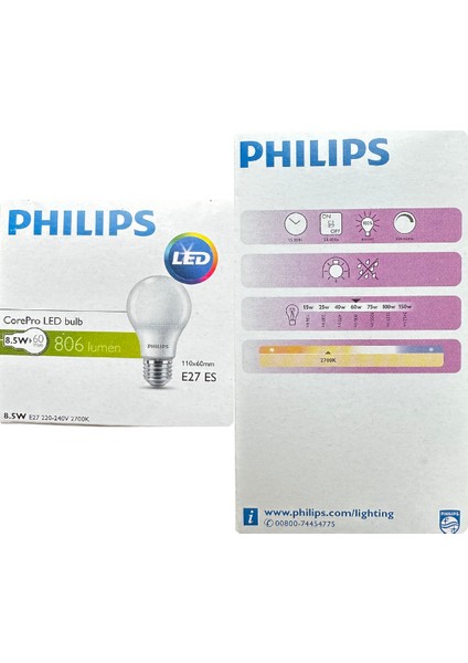 (3 Adet) Philips 8,5W (60W) 2700K (Sarı Işık) Dim Edilebilir E27 Duylu (Kalın Duy) led Ampul fırsatları