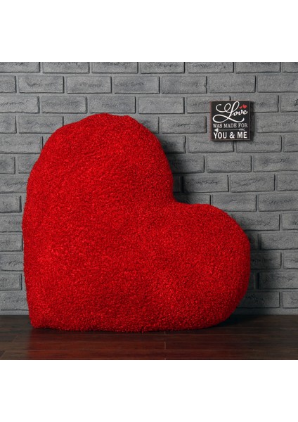 Kırmızı Teddy Kalp Yastık