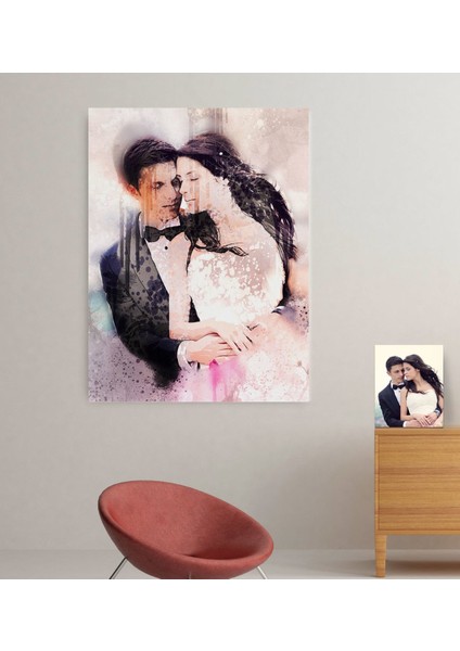 Kişiye Özel Gelin Damat Evlilik Hatırası Kanvas Tablo (70 x 100 cm .) 12