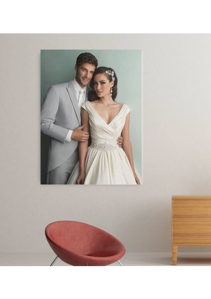 Kişiye Özel Gelin Damat Evlilik Hatırası Kanvas Tablo (70 x 100 cm .)