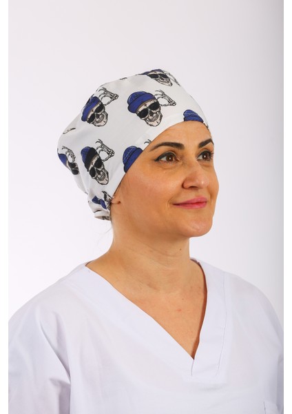 Desenli Kuru Kafa Desenli Medikal Cerrahi Bone Likralı