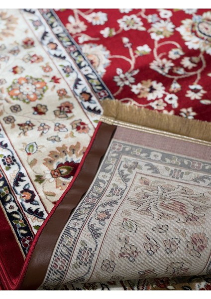 Asaryün Halı Ipek H5500 Bordo Ipeksi Geleneksel Renkli Göbekli Klasik Desen Salon Halısı Modern fırsatları