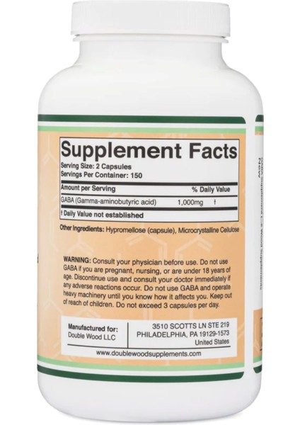 Doublewood Gaba 1,000,Mg 300 Capsules.Made In Usa. Tr Tek Yetkili Satıcısı Ozelsporcugıdaları'Dır 3837