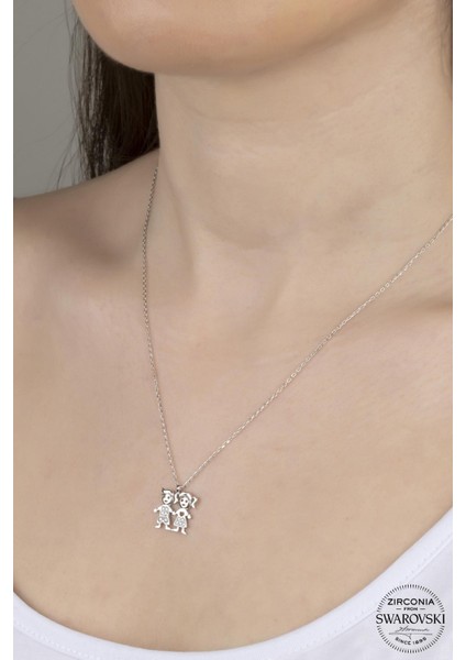 Swr Zirconia Kız ve Erkek Çocuk Kadın Gümüş Kolye