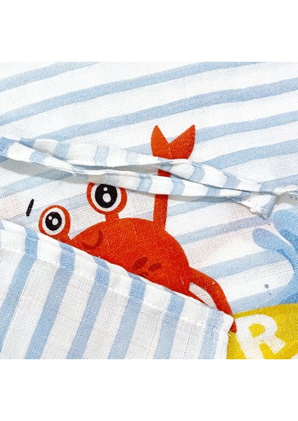 Surfer Crab %100 Pamuk Bebek / Çocuk Müslin Panço