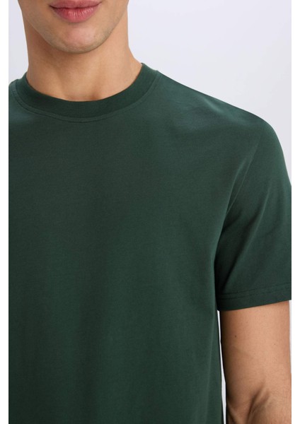 %100 Pamuk New Regular Fit Bisiklet Yaka Basic Düz Kısa Kollu Tişört V7699AZ25SP indirimleri