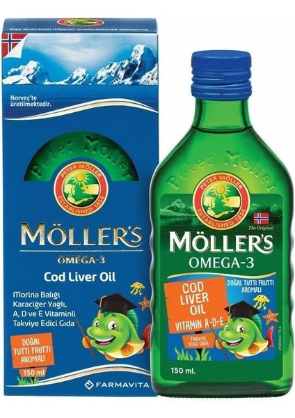 Möller's Cod Liver Oil Balık Yağı Şurubu 150ML Tutti Frutti
