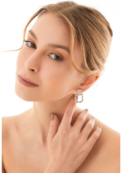 Sedefli Boncuklu Sallantılı Küpe modelleri