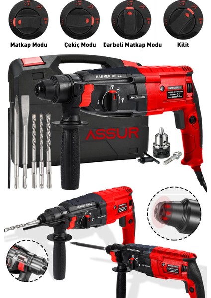 Profesyonel Metal Şanzıman Kırıcı Delici Hilti Darbeli Matkap 2-28mm
